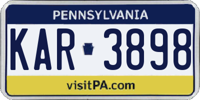 PA license plate KAR3898