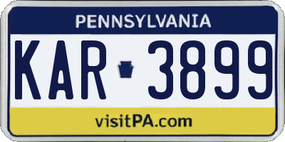 PA license plate KAR3899