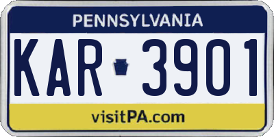 PA license plate KAR3901