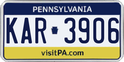 PA license plate KAR3906