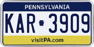 PA license plate KAR3909