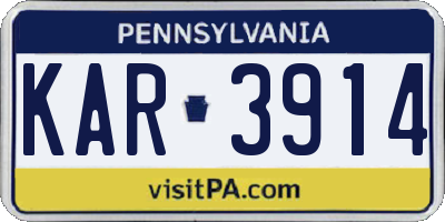 PA license plate KAR3914