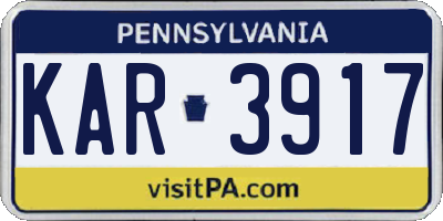 PA license plate KAR3917