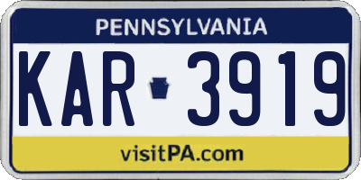 PA license plate KAR3919