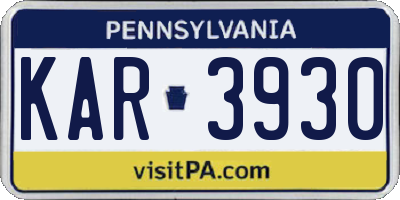 PA license plate KAR3930