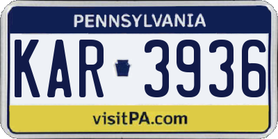 PA license plate KAR3936