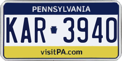 PA license plate KAR3940