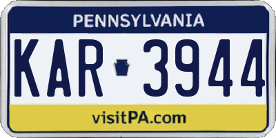 PA license plate KAR3944