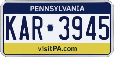 PA license plate KAR3945