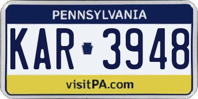 PA license plate KAR3948
