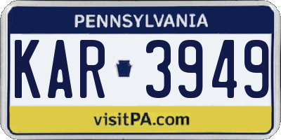 PA license plate KAR3949