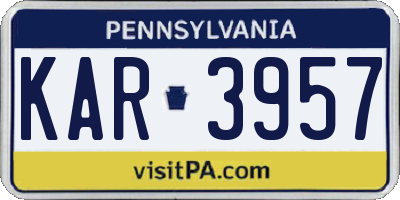 PA license plate KAR3957