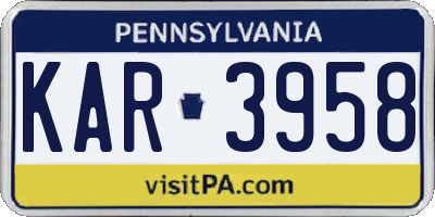 PA license plate KAR3958