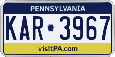 PA license plate KAR3967