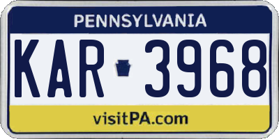 PA license plate KAR3968