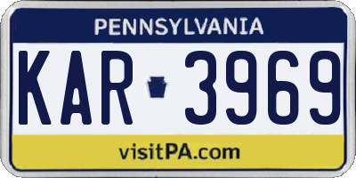 PA license plate KAR3969