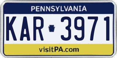 PA license plate KAR3971