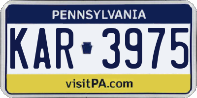 PA license plate KAR3975