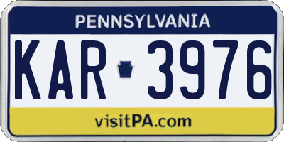 PA license plate KAR3976