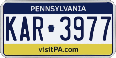 PA license plate KAR3977