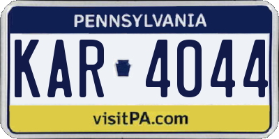 PA license plate KAR4044