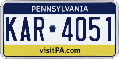 PA license plate KAR4051