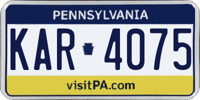 PA license plate KAR4075