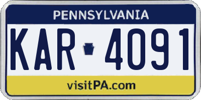 PA license plate KAR4091
