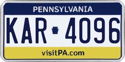 PA license plate KAR4096