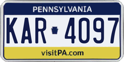 PA license plate KAR4097
