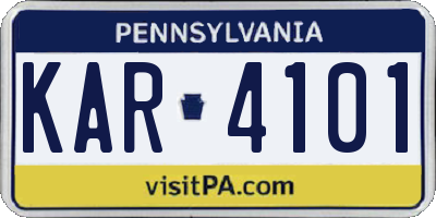PA license plate KAR4101