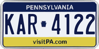 PA license plate KAR4122