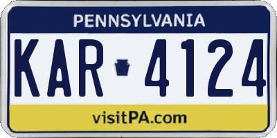 PA license plate KAR4124