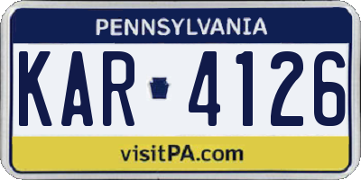 PA license plate KAR4126