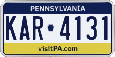 PA license plate KAR4131
