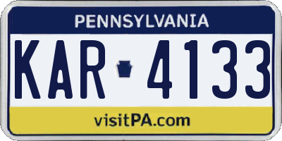 PA license plate KAR4133