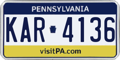 PA license plate KAR4136