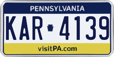 PA license plate KAR4139