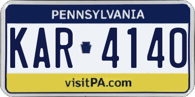 PA license plate KAR4140