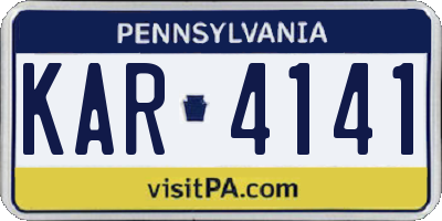 PA license plate KAR4141