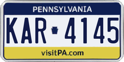 PA license plate KAR4145
