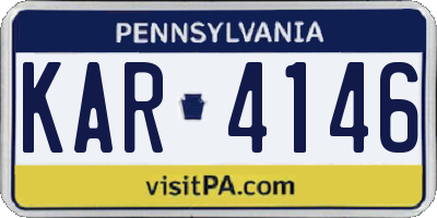 PA license plate KAR4146