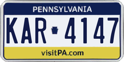 PA license plate KAR4147