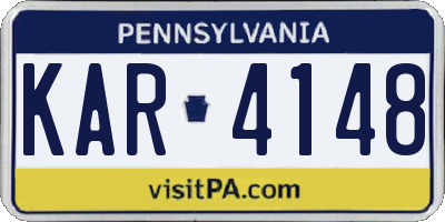 PA license plate KAR4148