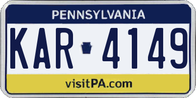 PA license plate KAR4149