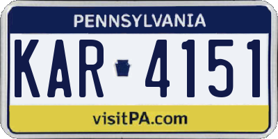 PA license plate KAR4151