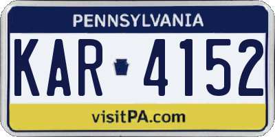 PA license plate KAR4152