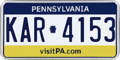 PA license plate KAR4153