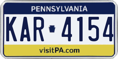 PA license plate KAR4154