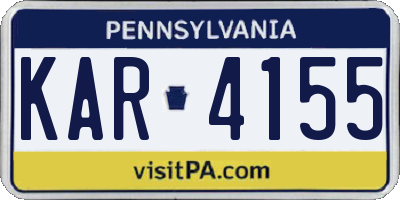 PA license plate KAR4155